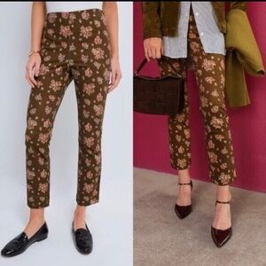 Tuckernuck Olive Brown Floral Cropped Pants